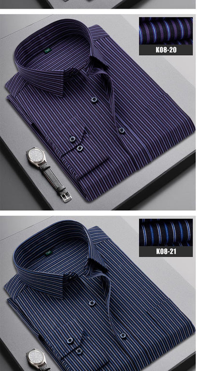 Boutique Men Clothing Business Casual Striped Plaid Regular Fit Men's Dress Shirt The Clothing Company Sydney