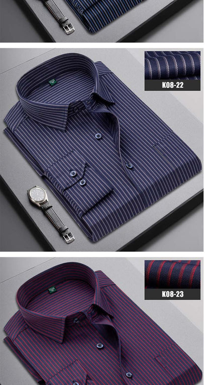 Boutique Men Clothing Business Casual Striped Plaid Regular Fit Men's Dress Shirt The Clothing Company Sydney