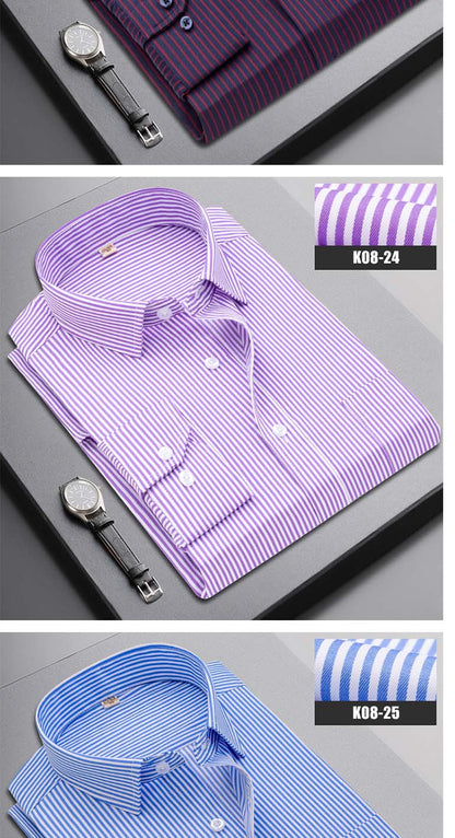 Boutique Men Clothing Business Casual Striped Plaid Regular Fit Men's Dress Shirt The Clothing Company Sydney