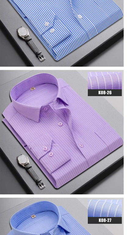 Boutique Men Clothing Business Casual Striped Plaid Regular Fit Men's Dress Shirt The Clothing Company Sydney