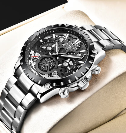 Stainless Steel Hollow Mens Watches Top Brand Sport Waterproof Quartz Watch Men Military Wristwatch The Clothing Company Sydney