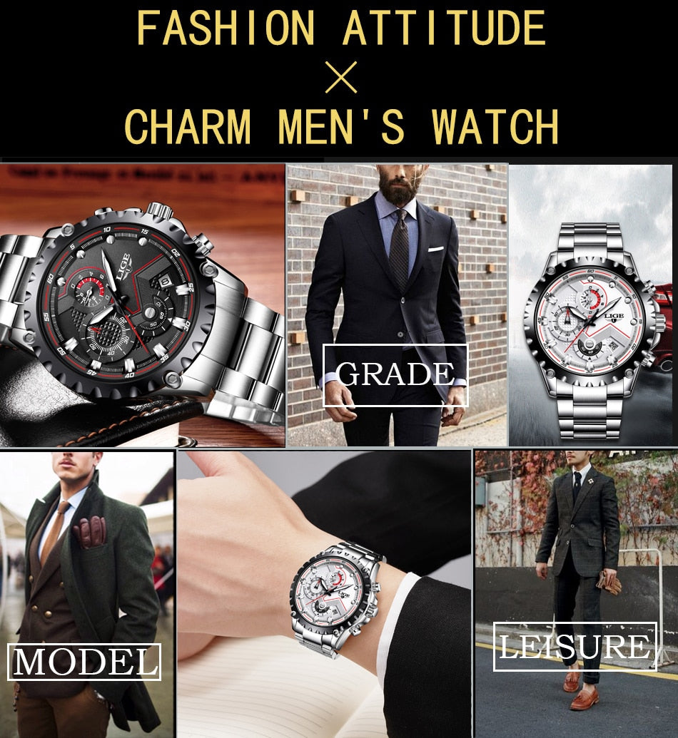 Stainless Steel Hollow Mens Watches Top Brand Sport Waterproof Quartz Watch Men Military Wristwatch The Clothing Company Sydney