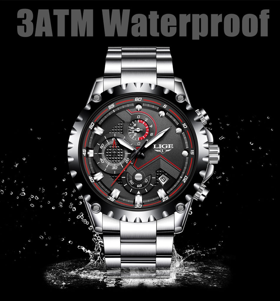 Stainless Steel Hollow Mens Watches Top Brand Sport Waterproof Quartz Watch Men Military Wristwatch The Clothing Company Sydney
