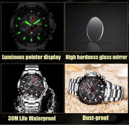 Stainless Steel Hollow Mens Watches Top Brand Sport Waterproof Quartz Watch Men Military Wristwatch The Clothing Company Sydney
