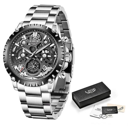 Stainless Steel Hollow Mens Watches Top Brand Sport Waterproof Quartz Watch Men Military Wristwatch The Clothing Company Sydney