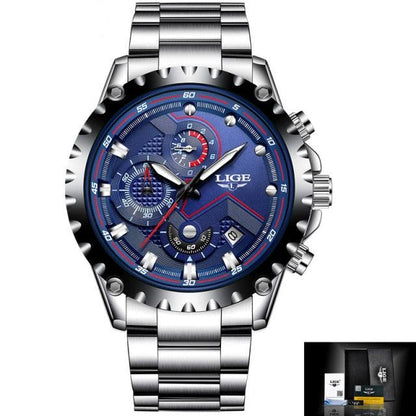 Stainless Steel Hollow Mens Watches Top Brand Sport Waterproof Quartz Watch Men Military Wristwatch The Clothing Company Sydney