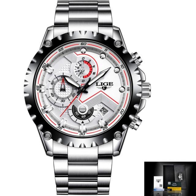 Stainless Steel Hollow Mens Watches Top Brand Sport Waterproof Quartz Watch Men Military Wristwatch The Clothing Company Sydney
