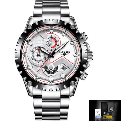 Stainless Steel Hollow Mens Watches Top Brand Sport Waterproof Quartz Watch Men Military Wristwatch The Clothing Company Sydney