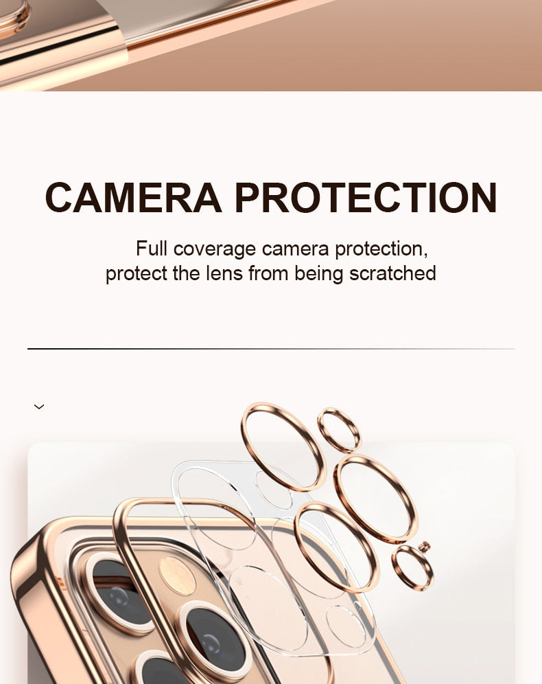 Luxury Transparent Plating Case for iPhone 13 12 11 Pro Max Mini X XS XR SE 2020 8 7 Plus Silicone Shockproof Clear Phone Cover The Clothing Company Sydney