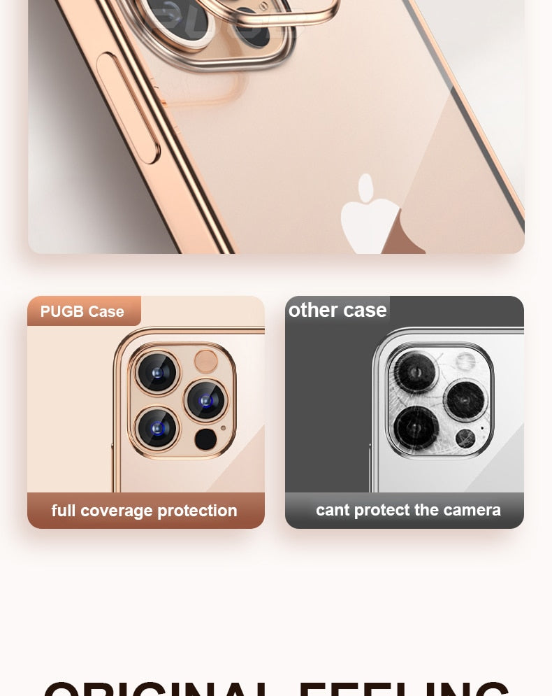 Luxury Transparent Plating Case for iPhone 13 12 11 Pro Max Mini X XS XR SE 2020 8 7 Plus Silicone Shockproof Clear Phone Cover The Clothing Company Sydney
