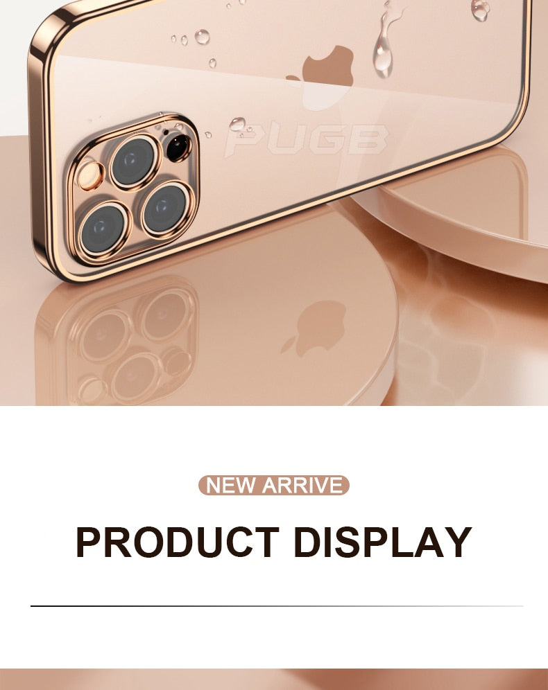 Luxury Transparent Plating Case for iPhone 13 12 11 Pro Max Mini X XS XR SE 2020 8 7 Plus Silicone Shockproof Clear Phone Cover The Clothing Company Sydney