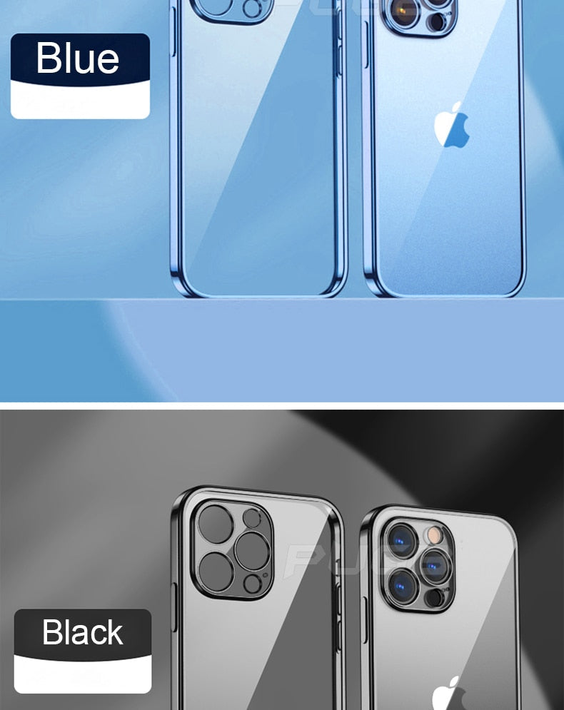 Luxury Transparent Plating Case for iPhone 13 12 11 Pro Max Mini X XS XR SE 2020 8 7 Plus Silicone Shockproof Clear Phone Cover The Clothing Company Sydney