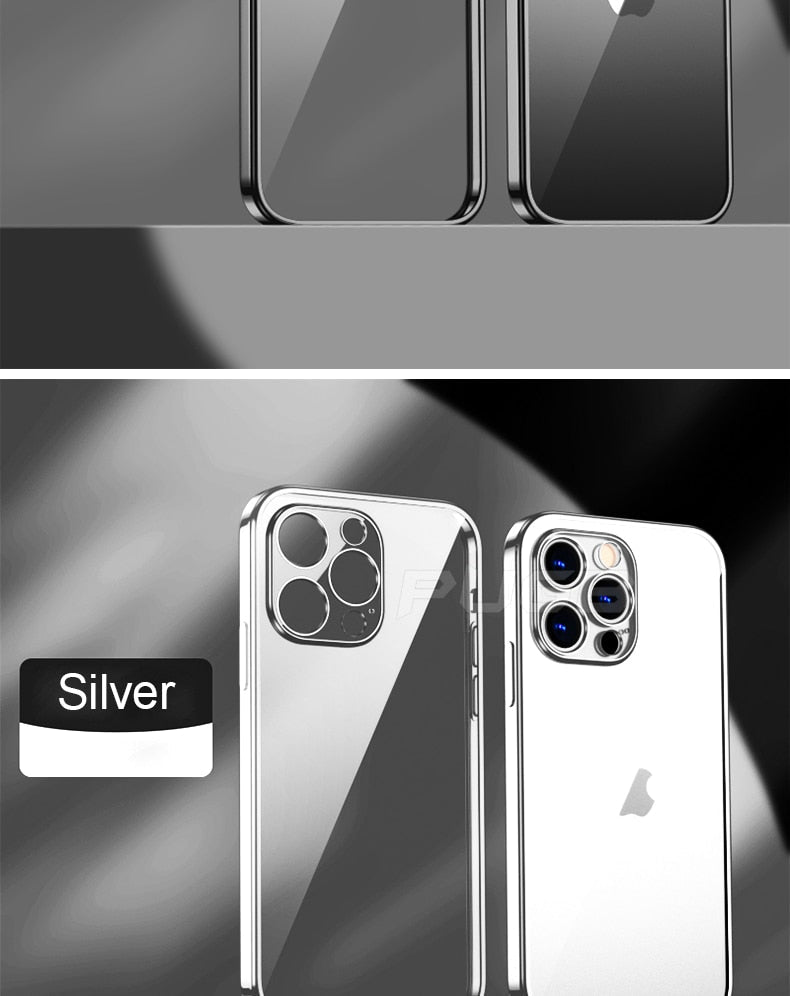 Luxury Transparent Plating Case for iPhone 13 12 11 Pro Max Mini X XS XR SE 2020 8 7 Plus Silicone Shockproof Clear Phone Cover The Clothing Company Sydney
