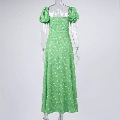 Elegant Square Collar Spring Summer Casual Beach Vintage Ruffles Boho Dress Robe Dresses The Clothing Company Sydney