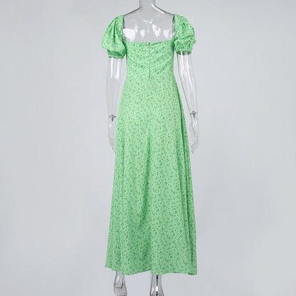Elegant Square Collar Spring Summer Casual Beach Vintage Ruffles Boho Dress Robe Dresses The Clothing Company Sydney