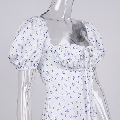 Elegant Square Collar Spring Summer Casual Beach Vintage Ruffles Boho Dress Robe Dresses The Clothing Company Sydney