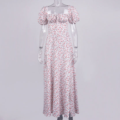 Elegant Square Collar Spring Summer Casual Beach Vintage Ruffles Boho Dress Robe Dresses The Clothing Company Sydney