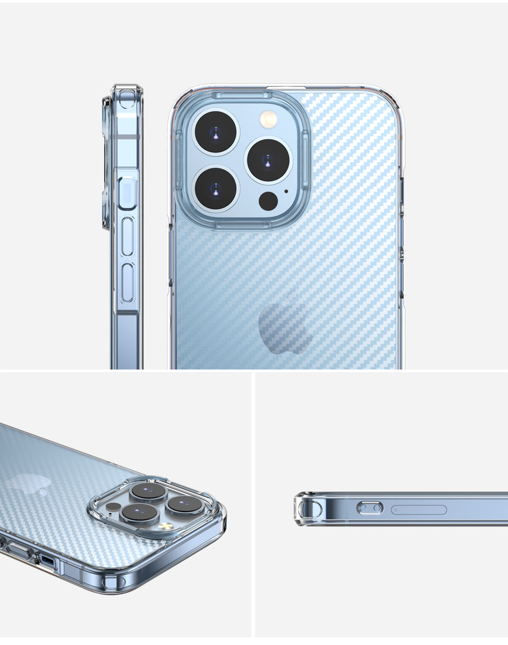 Carbon Fiber Transparent Shockproof Case For iPhone 13 12 Pro Max Clear Soft TPU Bumper Hard PC Back Cover For iPhone 13 12 Mini The Clothing Company Sydney