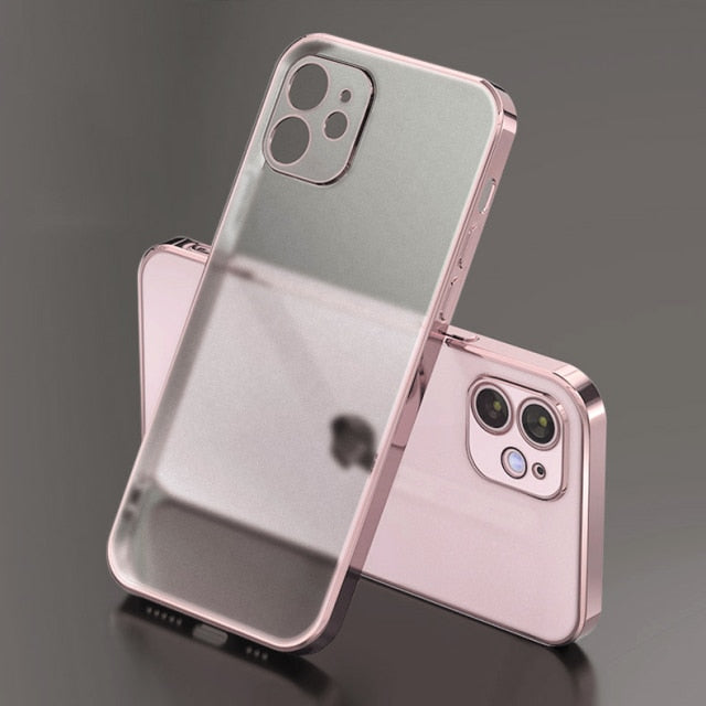 Luxury Plating Matte Transparent Soft Silicone Case for iPhone 11 12 13 Pro Max Mini XR X XS 7 8 Plus SE 2020 Shockproof Cover The Clothing Company Sydney