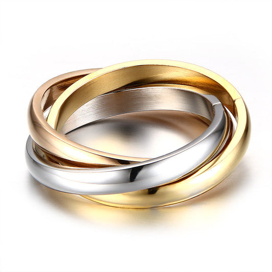 Classic 3 Rounds Ring Sets Women Stainless Steel Wedding Engagement Jewellery The Clothing Company Sydney