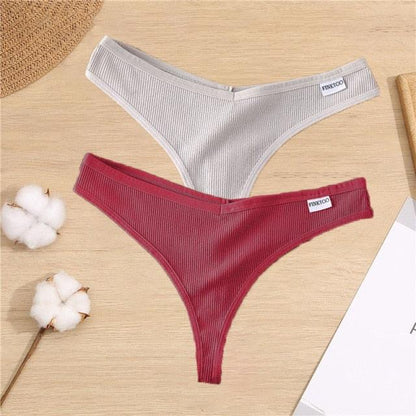 2 Pack Cotton Mix G-string Thong Sexy Underwear V Waist Panties Underpants Intimates Lingerie Briefs The Clothing Company Sydney