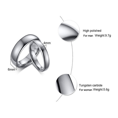 Anti Scratch Tungsten Wedding Rings Women Men Simple Classic Wedding Bands Couples Basic Jewellery The Clothing Company Sydney