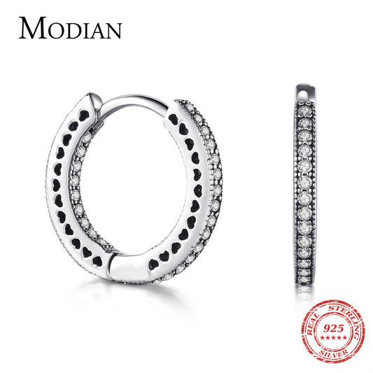 925 Sterling Silver Classic Full Hearts Hoop Earrings Luxury Cubic Zirconia Fashion Jewellery For Women Wedding Gift The Clothing Company Sydney