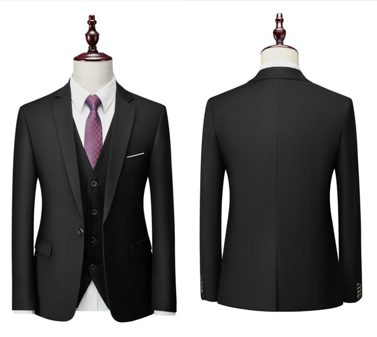3 Piece ( Jacket + Vest + Pants ) Boutique Pure Color Mens Business Suit Three-piece and Two-piece Groom Wedding Formal Wear The Clothing Company Sydney