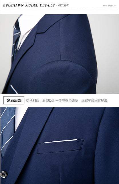 3 Piece ( Jacket + Vest + Pants ) Boutique Pure Color Mens Business Suit Three-piece and Two-piece Groom Wedding Formal Wear The Clothing Company Sydney