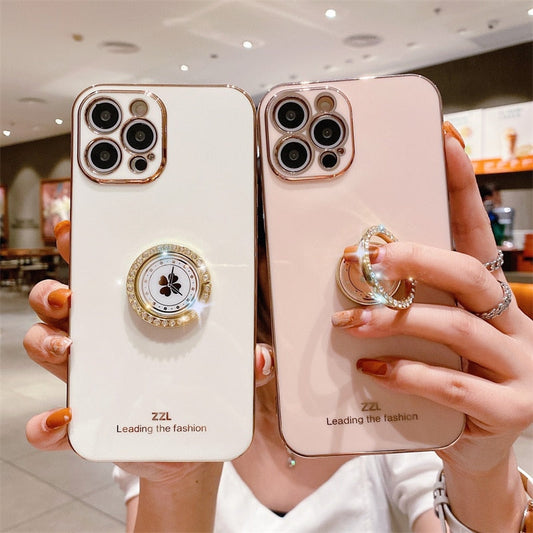 Clover Diamond Plating Ring Holder Stand Soft Case For IPhone 13 12 11 Pro MAX XS XR X 7 8 Plus 12 Mini SE 20 Bumper Cover The Clothing Company Sydney