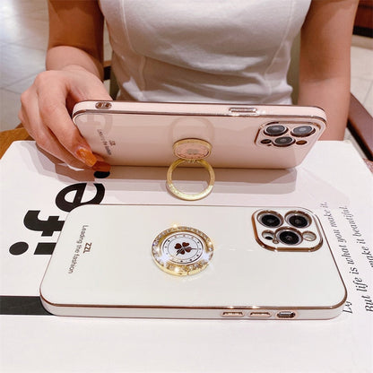 Clover Diamond Plating Ring Holder Stand Soft Case For IPhone 13 12 11 Pro MAX XS XR X 7 8 Plus 12 Mini SE 20 Bumper Cover The Clothing Company Sydney