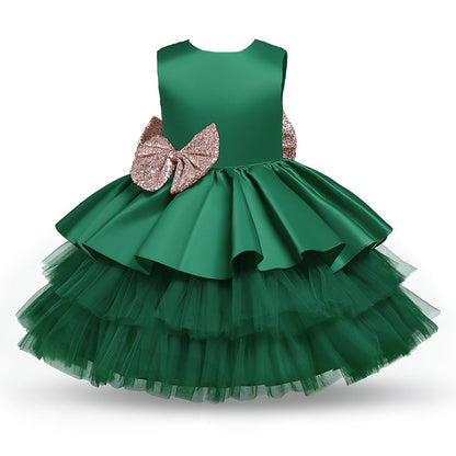 Girls Kids Summer Sleeveless Wedding Sequin Bow Children Lace Smash Tutu Princess Dress The Clothing Company Sydney