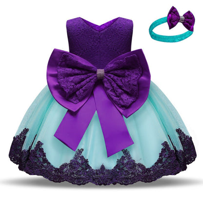 Girls Kids Summer Sleeveless Wedding Sequin Bow Children Lace Smash Tutu Princess Dress The Clothing Company Sydney