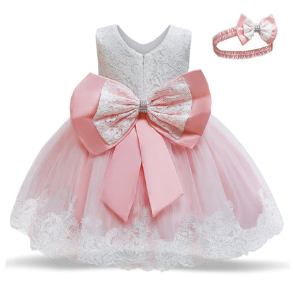Girls Kids Summer Sleeveless Wedding Sequin Bow Children Lace Smash Tutu Princess Dress The Clothing Company Sydney