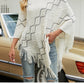 Autumn Winter Sweaters Poncho Knitting Capes Cloak Sweater V-Neck Irregular Hem Tassels Coat Striped Knitted Pullover The Clothing Company Sydney