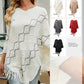 Autumn Winter Sweaters Poncho Knitting Capes Cloak Sweater V-Neck Irregular Hem Tassels Coat Striped Knitted Pullover The Clothing Company Sydney