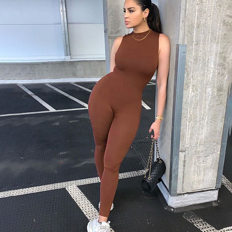 Autumn Winter Jumpsuit Streetwear Long Sleeve Bodycon Solid Sport Fitness Overalls The Clothing Company Sydney