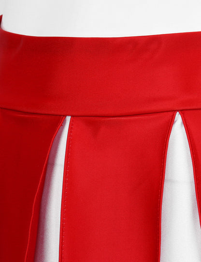 2 Piece Cheerleader Costume Cosplay Elastic Striped Shoulder Straps Back Cross Crop Top with High Waist Pleated Skirt The Clothing Company Sydney