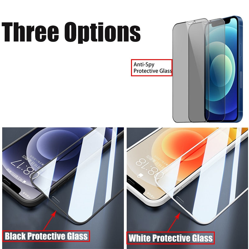 4 pack Full Cover Tempered Glass For iPhone 11 12 13 Pro Max Screen Protector For iPhone Xs Max XR 6 7 8 Anti-Spy Protective Glass The Clothing Company Sydney