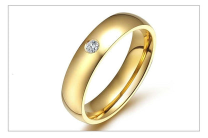 Classic Wedding Rings for Women Men Gold Colour Stainless Steel Couple Band Anniversary Personalized Ring The Clothing Company Sydney