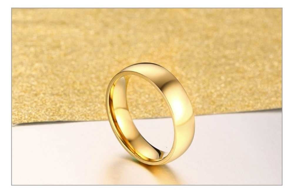 Classic Wedding Rings for Women Men Gold Colour Stainless Steel Couple Band Anniversary Personalized Ring The Clothing Company Sydney