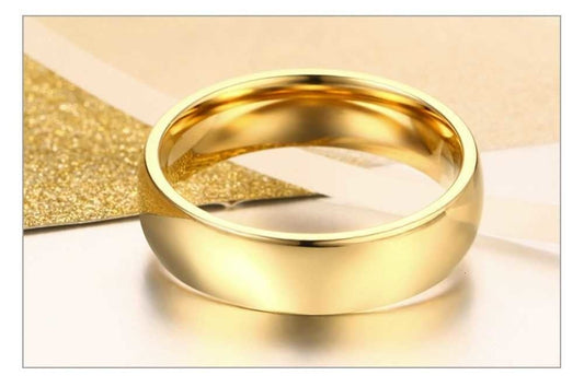 Classic Wedding Rings for Women Men Gold Colour Stainless Steel Couple Band Anniversary Personalized Ring The Clothing Company Sydney