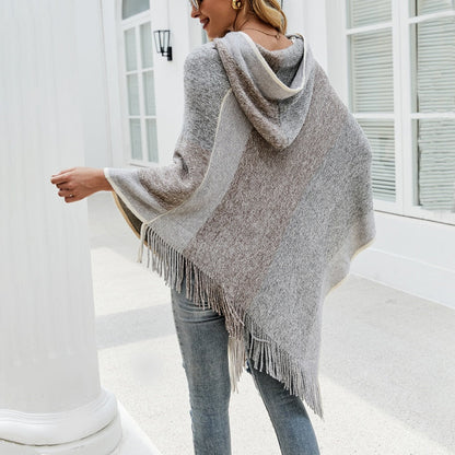Autumn Winter Sweaters Poncho Knitting Capes Cloak Sweater V-Neck Irregular Hem Tassels Coat Knitted Pullover The Clothing Company Sydney