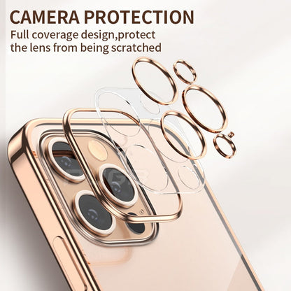 Luxury Transparent Plating Case for iPhone 13 12 11 Pro Max Mini X XS XR SE 2020 8 7 Plus Silicone Shockproof Clear Phone Cover The Clothing Company Sydney