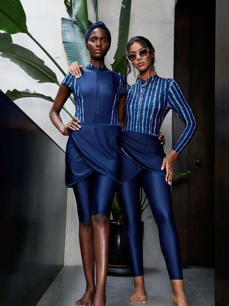 3 Piece Modest Patchwork Long Sleeves Sport Swimsuit Full BodySwimWear Bathing Suit The Clothing Company Sydney