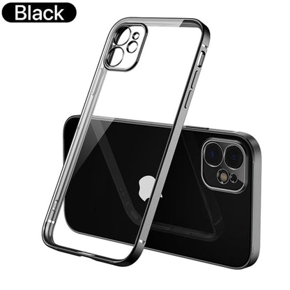 Luxury Plating Square Frame Transparent Case For iPhone 11 12 13 Pro Max Mini X Xr XS SE 2020 7 8 Plus Soft Silicone Clear Cover The Clothing Company Sydney