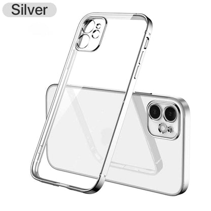 Luxury Plating Square Frame Transparent Case For iPhone 11 12 13 Pro Max Mini X Xr XS SE 2020 7 8 Plus Soft Silicone Clear Cover The Clothing Company Sydney