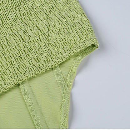 V-Neck Sleeveless Bustier Corset Summer Fashion Backless Halter Cami TY2K Clubwear Green Black Crop Top The Clothing Company Sydney