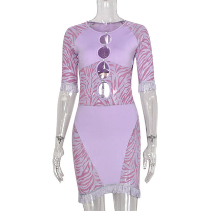 Cut Out Zebra Mesh Transparent Mini Beach Holiday Party Club Bodycon Pencil Dress The Clothing Company Sydney