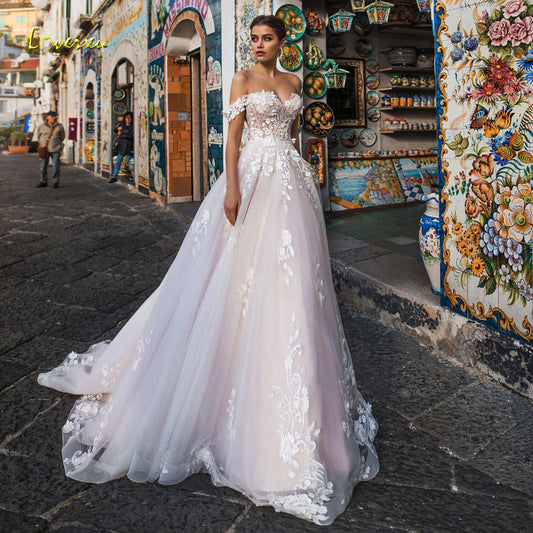 Backless Boat Neck Lace A Line Luxury Appliques Off The Shoulder Court Train Vintage Bridal Wedding Dress The Clothing Company Sydney